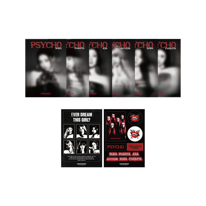 [PSYCHO] BABYMONSTER MINI POSTER + STICKER PACK