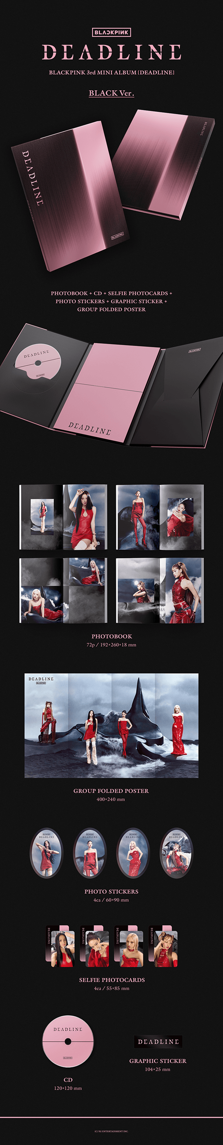 [LUCKYDRAW] BLACKPINK 3rd MINI ALBUM [DEADLINE] BLACK Ver. + PINK Ver. Set 1 detail