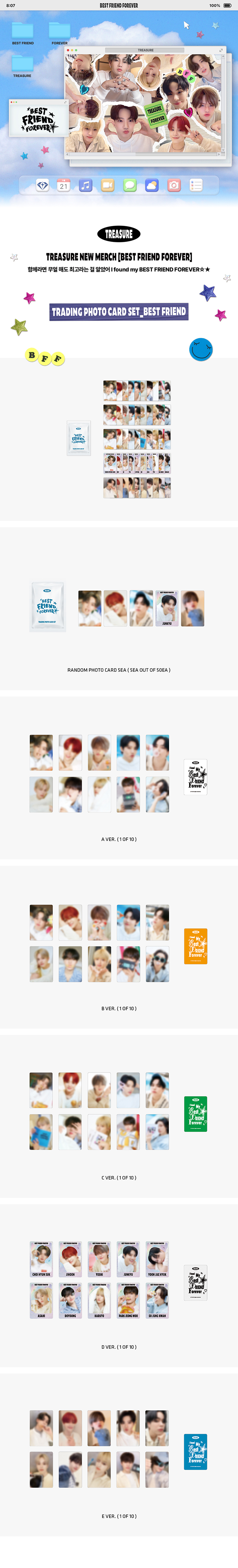 [BFF] TREASURE TRADING PHOTO CARD SET_BEST FRIEND 0 detail