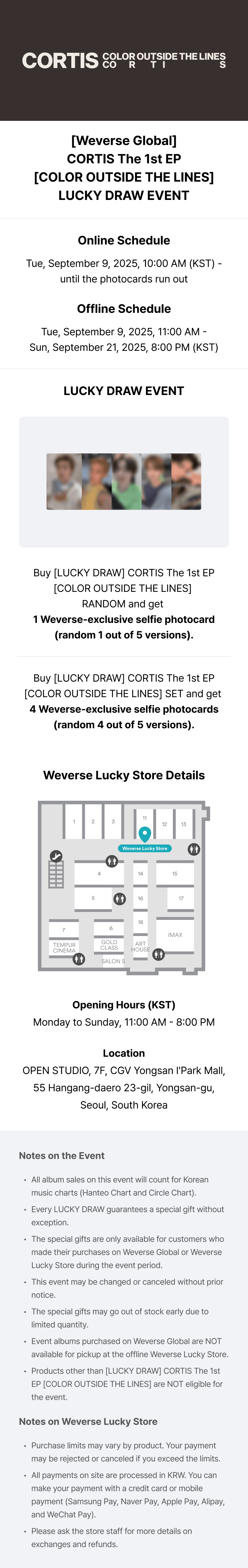 [LUCKY DRAW] The 1st EP [COLOR OUTSIDE THE LINES] (Set) 0 detail