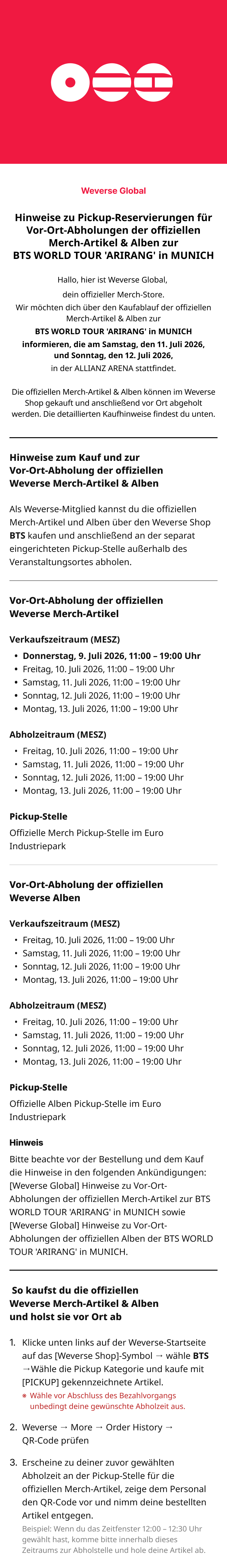 Weverse Global] BTS WORLD TOUR 'ARIRANG' in MUNICH Official Merch