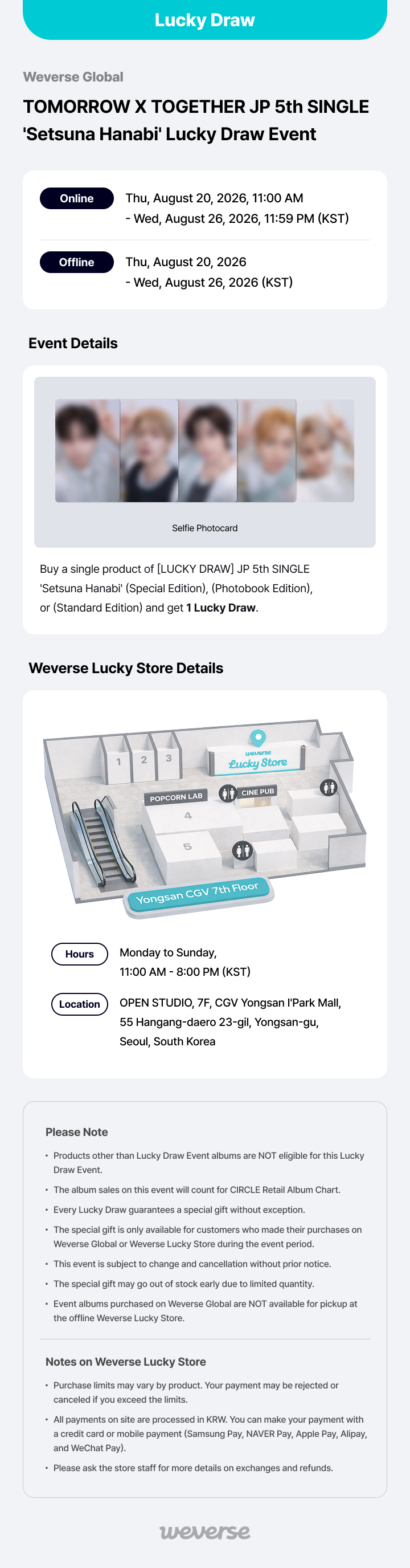 Weverse Global] TOMORROW X TOGETHER JP 5th SINGLE 'Setsuna Hanabi