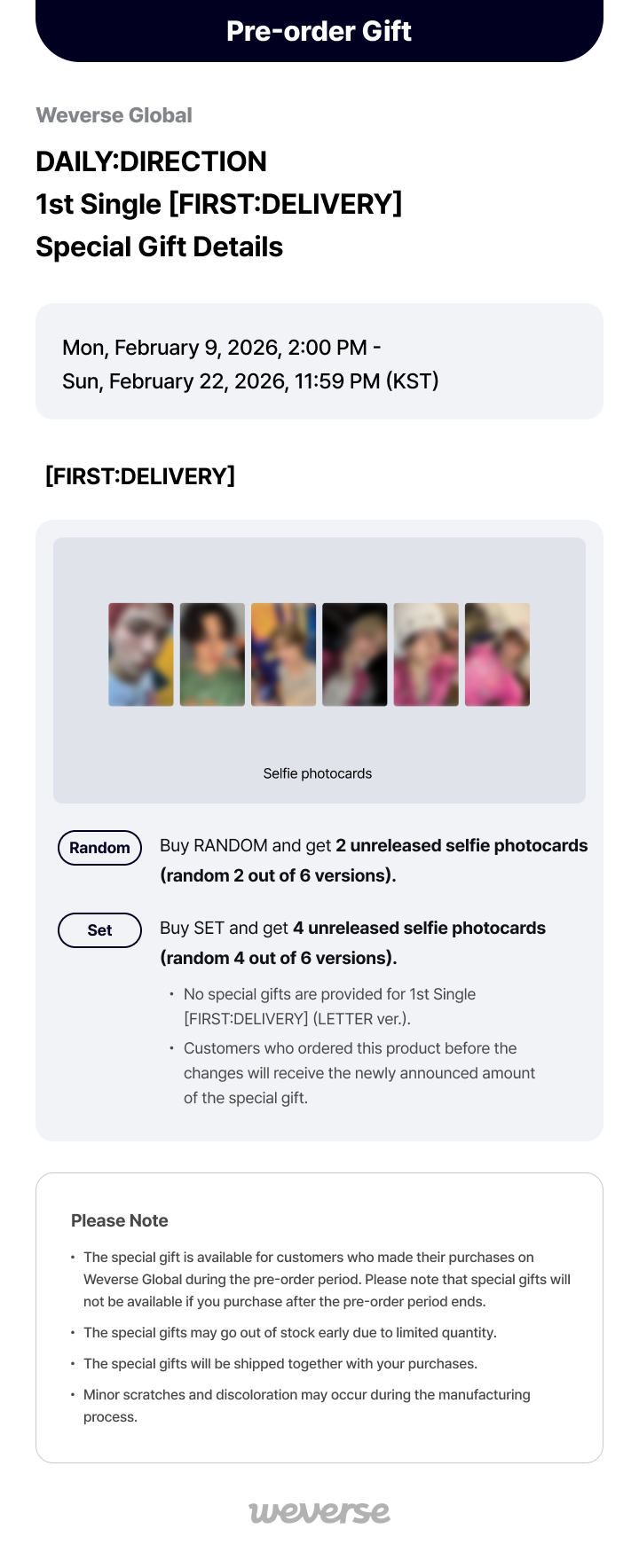 Weverse Global] DAILY:DIRECTION 1st Single [FIRST:DELIVERY