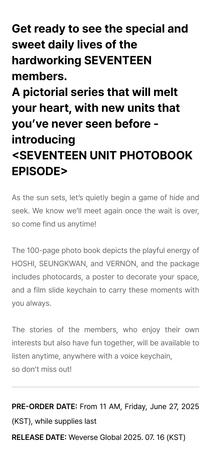 SEVENTEEN UNIT PHOTOBOOK ‘EPISODE C,D' SET 8 detail