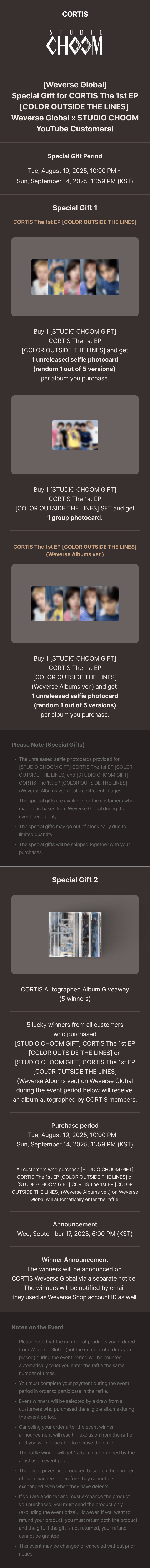 [STUDIO CHOOM] The 1st EP [COLOR OUTSIDE THE LINES] (Weverse Albums ver.) (Set) 0 detail