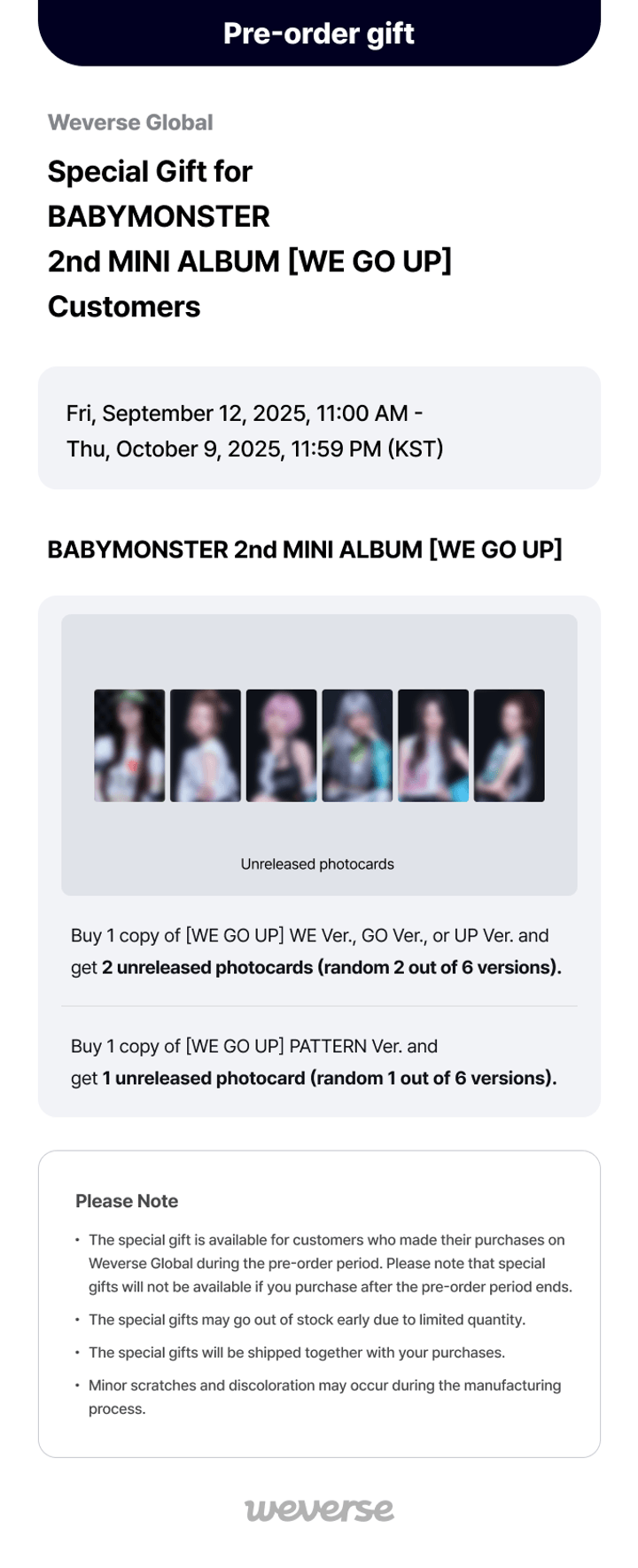 [VIDEO CALL FANSIGN] BABYMONSTER 2nd MINI ALBUM [WE GO UP] WE Ver. 1 detail