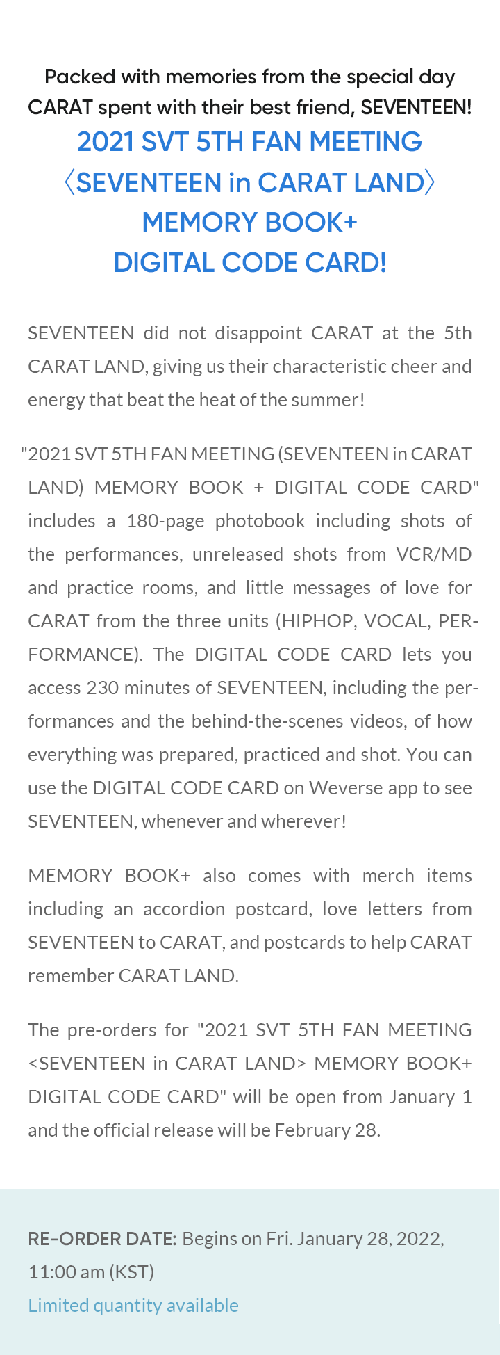 〈SEVENTEEN in CARAT LAND〉 MEMORY BOOK+ Digital Code 3 detail