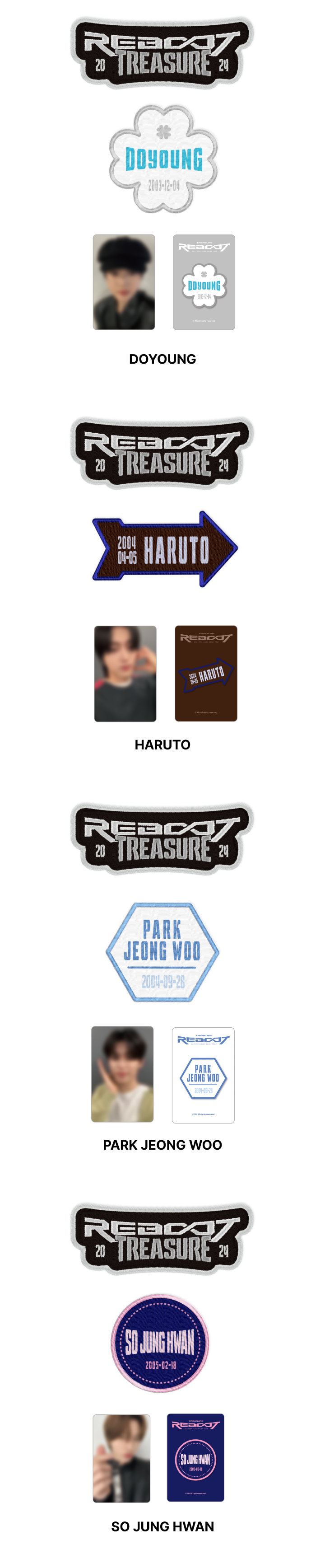 [REBOOTTOUR] TREASURE PATCH SET_TREASURE 3 detail