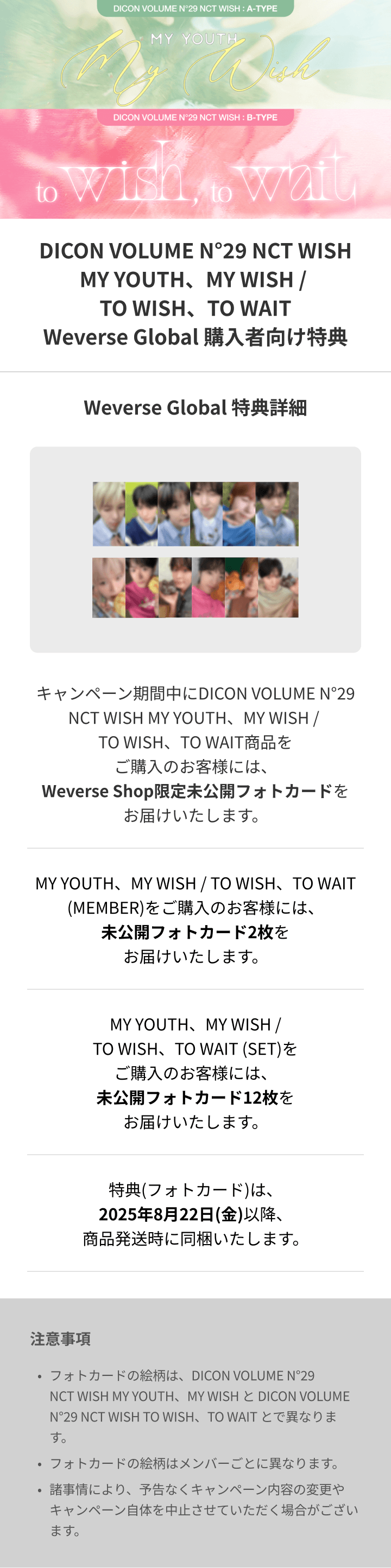 DICON VOLUME N°29 NCT WISH MY YOUTH, MY WISH / TO WISH, TO WAIT (SET) 0 detail