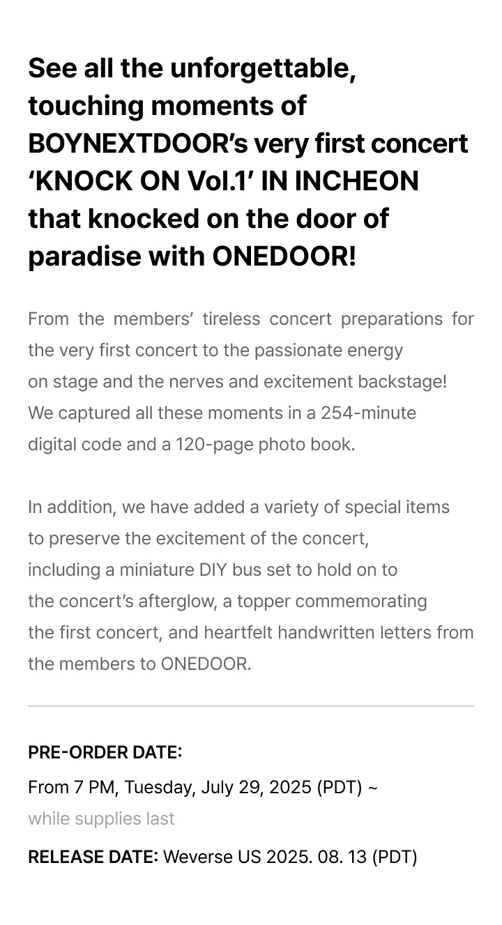 BOYNEXTDOOR TOUR 'KNOCK ON Vol.1' 4 detail