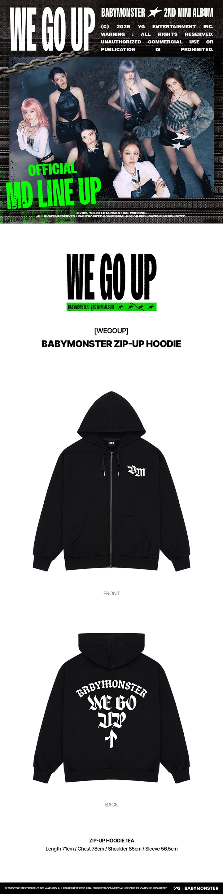 [WEGOUP] BABYMONSTER ZIP-UP HOODIE 0 detail