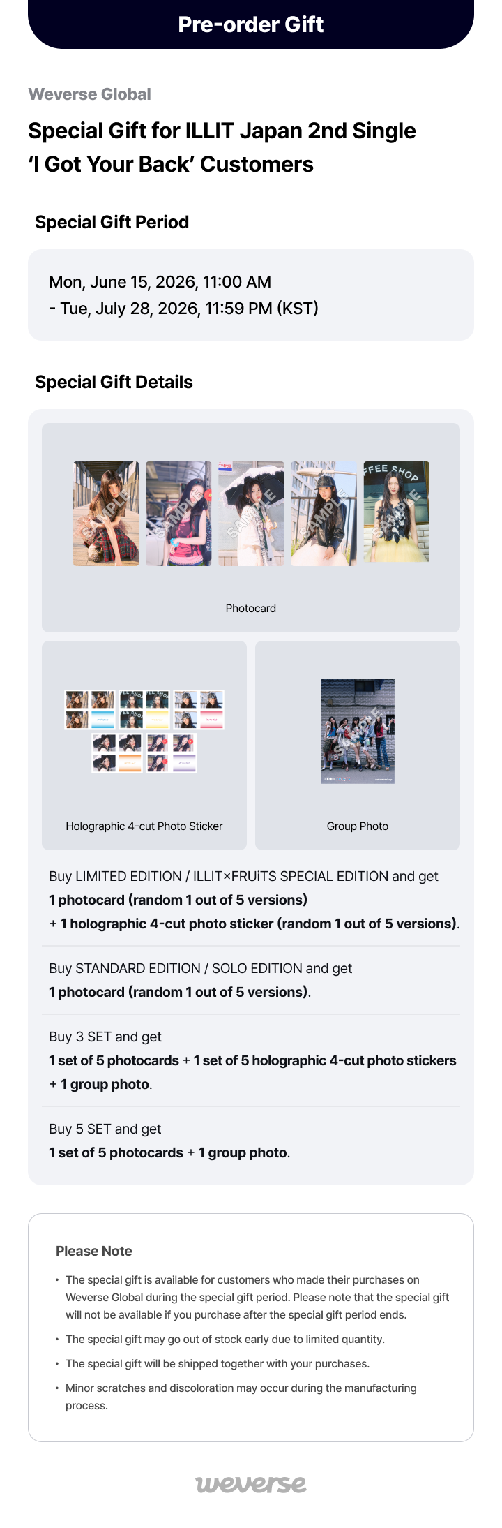 Weverse Global] Special Gift for ILLIT Japan 2nd Single 'I Got