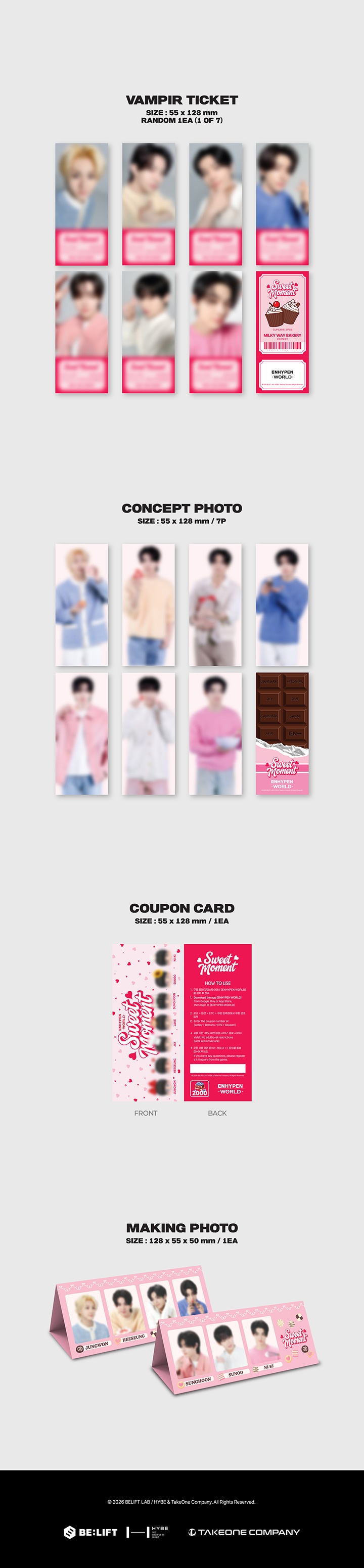 [ENHYPEN WORLD COUPON CARD COLLECTION] SWEET MOMENT BASIC ver 2 detail