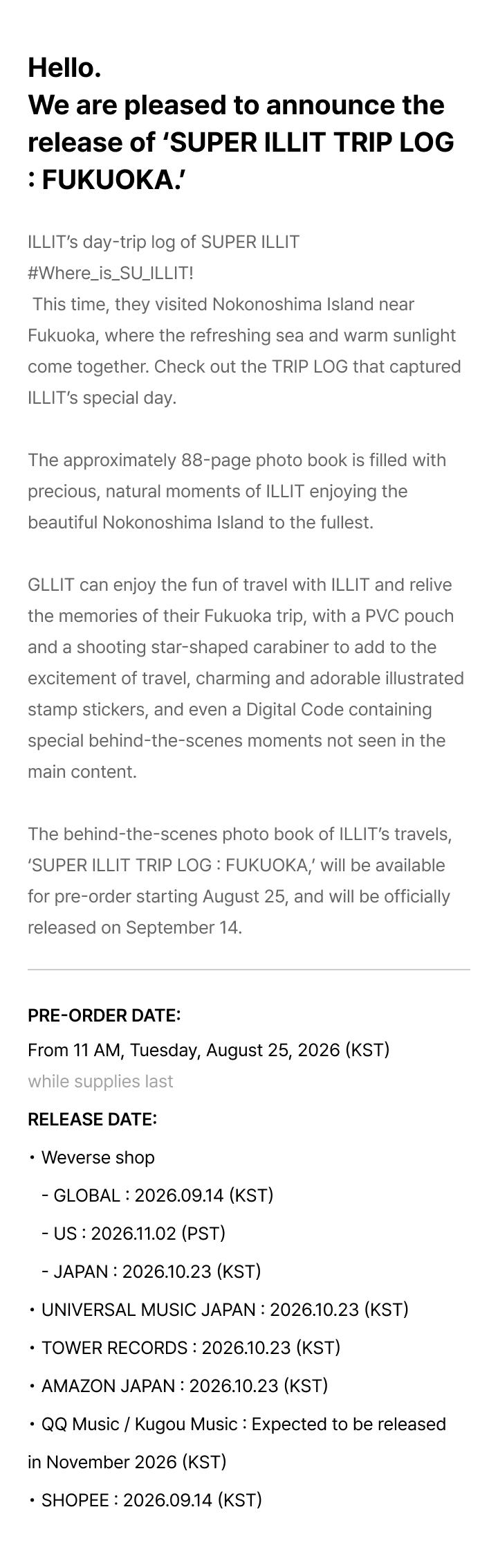 SUPER ILLIT TRIP LOG : FUKUOKA 4 detail