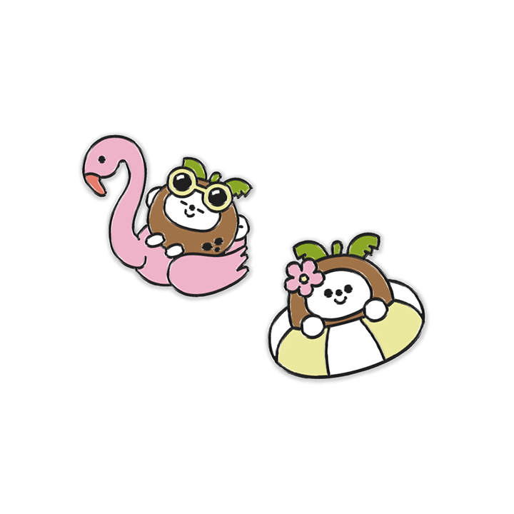 COCONUT METAL BADGE SET