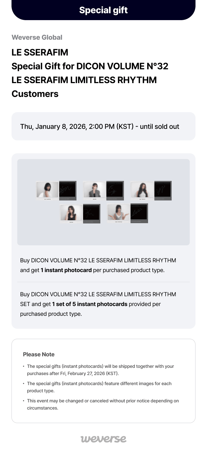 DICON VOLUME N°32 LE SSERAFIM LIMITLESS RHYTHM (SET) 0 detail