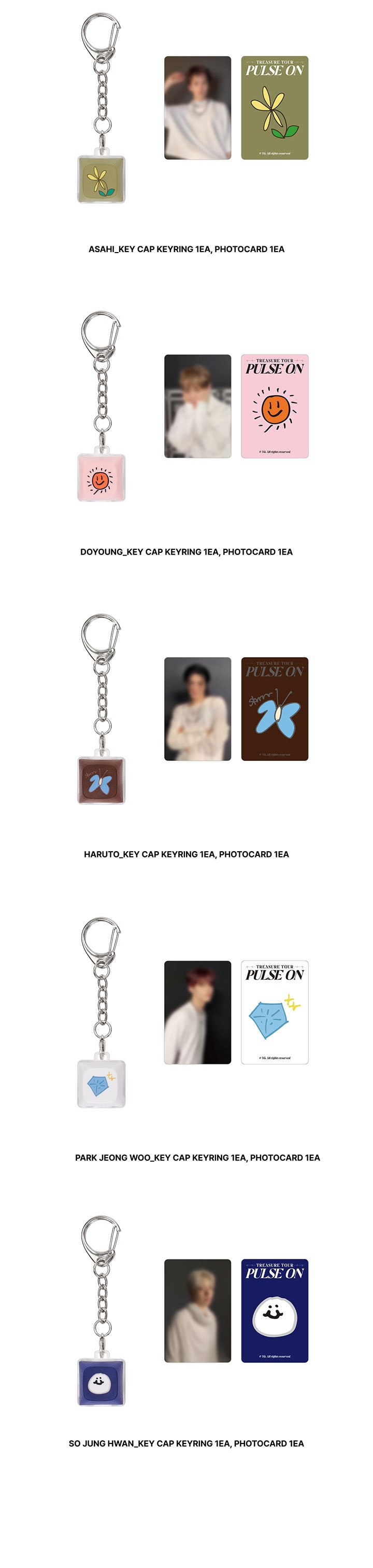 [PULSEONSEOUL] TREASURE KEY CAP KEYRING SET 1 detail