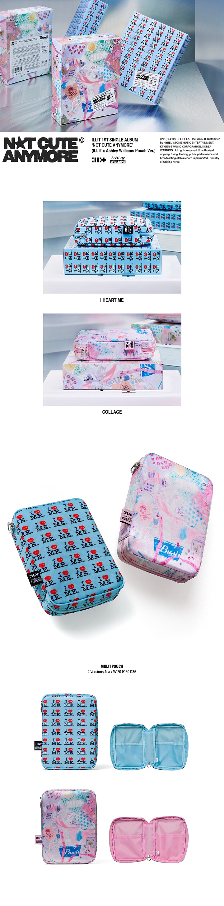 **ILLIT 1st Single Album 'NOT CUTE ANYMORE' (ILLIT X Ashley Williams Pouch Ver.)** — authentic K-POP merch sold by BYIT KPOP, fast worldwide shipping  - 100% authentic KPOP Goods by **BYIT KPOP** (Lightstick, Album, Keyring, Photo Card, MD, Figure etc KPOP Merch) - Worldwide shipping, Safe and Fast delivery guaranteed (официальный лайтстик, фанлайт, кей-поп мерч) — authentic K-POP goods (официальный мерч) sold by BYIT KPOP, worldwide shipping (доставка по всему миру)
