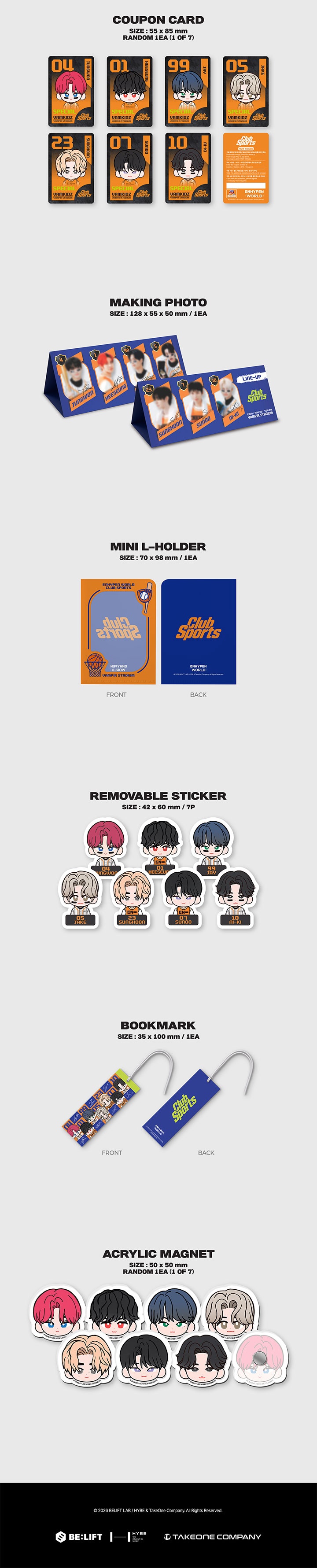 [ENHYPEN WORLD COUPON CARD COLLECTION] CLUB  SPORTS SPECIAL ver 2 detail