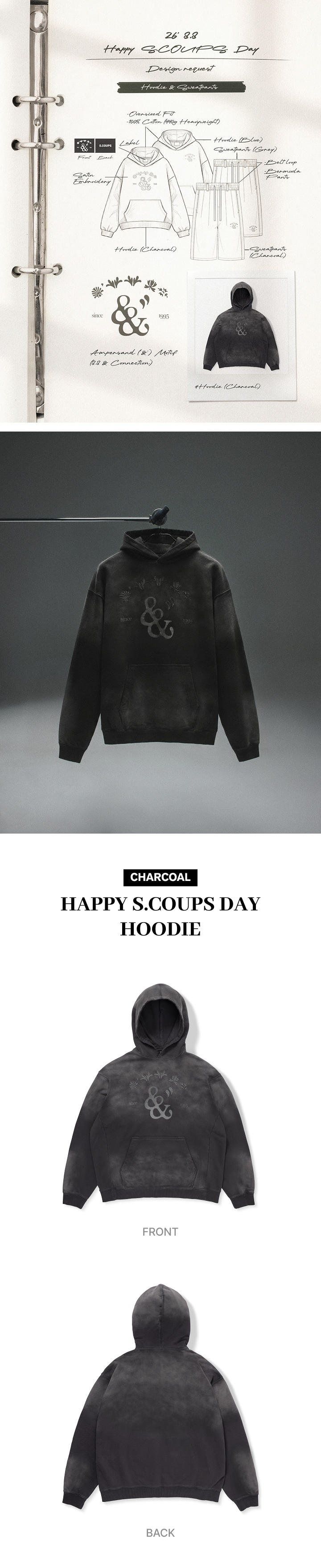 HAPPY S.COUPS DAY HOODIE (CHARCOAL) 0 detail