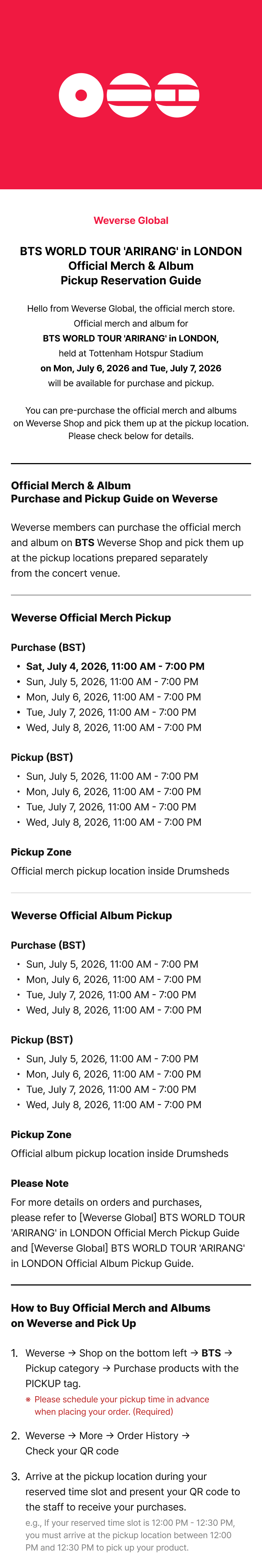 Weverse Global] BTS WORLD TOUR 'ARIRANG' in LONDON Official Merch