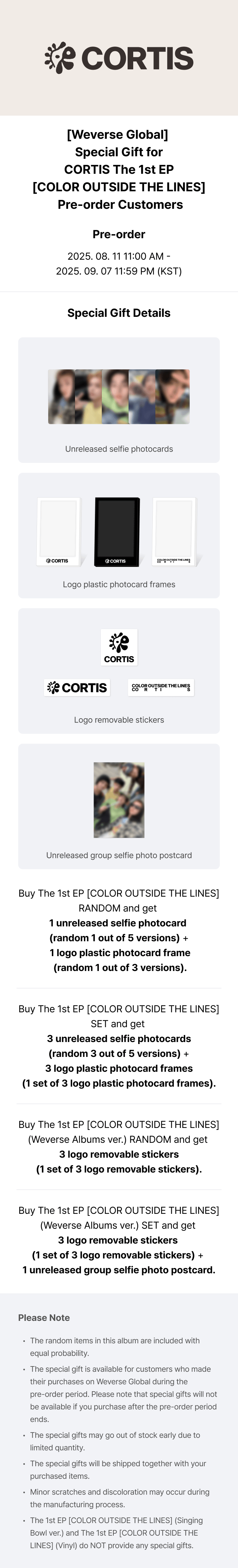 [VIDEO CALL FANSIGN] The 1st EP [COLOR OUTSIDE THE LINES] (Weverse Albums ver.) (Set) 0 detail