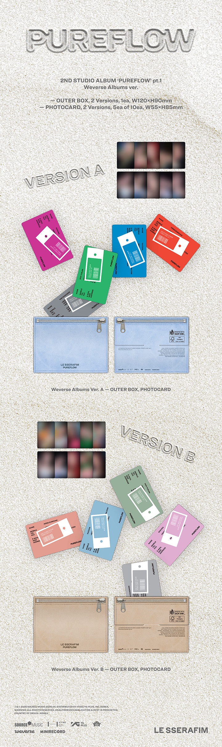 **LE SSERAFIM 2nd Studio Album ‘PUREFLOW’ pt.1 (Weverse Albums ver.) (Set)** — authentic K-POP merch sold by BYIT KPOP, fast worldwide shipping PHOTOCARD PHOHOCARD MARKET PHOCA  - 100% authentic KPOP Goods by **BYIT KPOP** (Lightstick, Album, Keyring, Photo Card, MD, Figure etc KPOP Merch) - Worldwide shipping, Safe and Fast delivery guaranteed (официальный лайтстик, фанлайт, кей-поп мерч) — authentic K-POP goods (официальный мерч) sold by BYIT KPOP, worldwide shipping (доставка по всему миру)