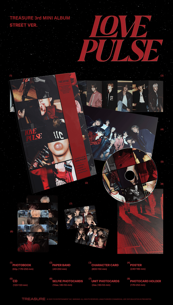 [2025 TIMA LIVE] TREASURE 3rd MINI ALBUM [LOVE PULSE] METAL & STREET & ROCKCHIC VER. (Option) 2 detail