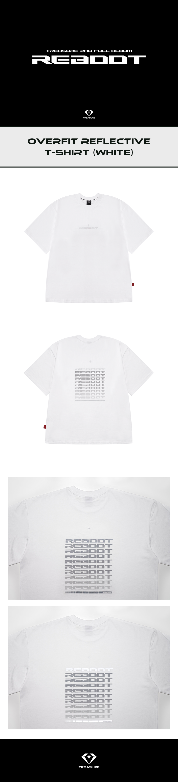 [REBOOT] TREASURE OVERFIT REFLECTIVE T-SHIRT_WHITE 0 detail