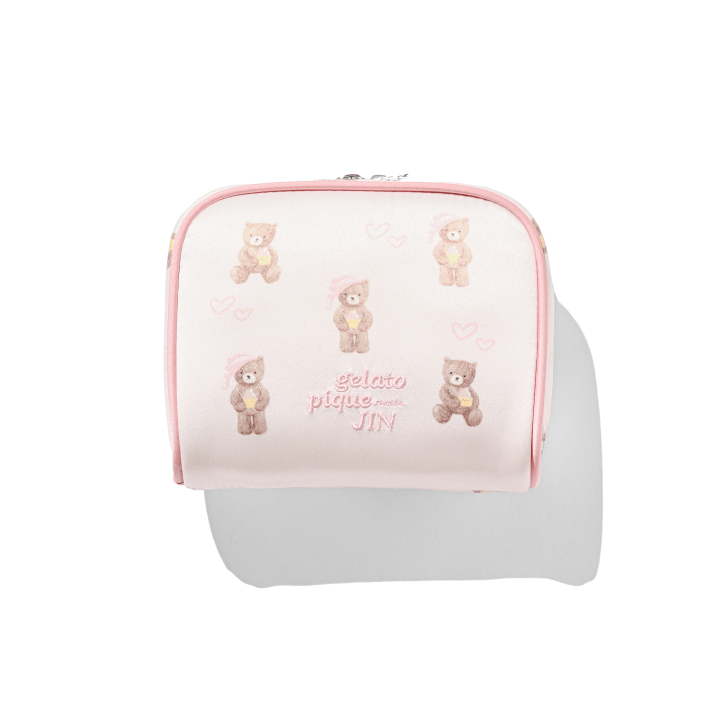 [gelato pique meets JIN] BEAR PATTERN POUCH (PINK)