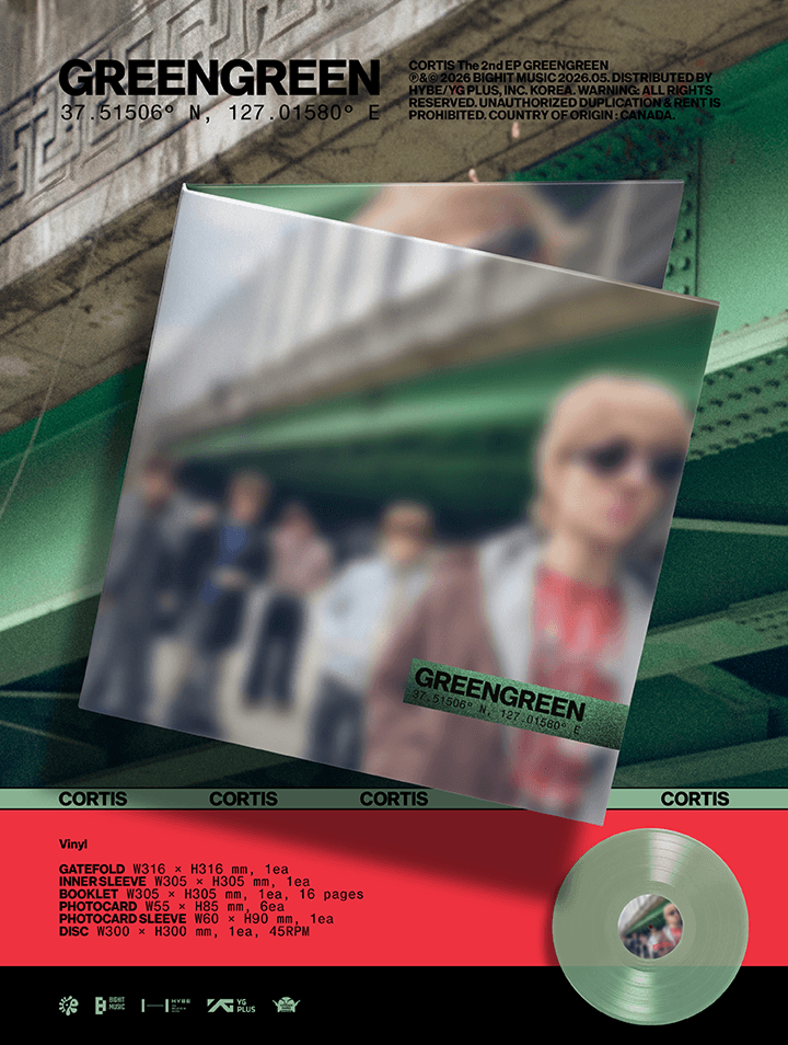 **CORTIS The 2nd EP [GREENGREEN] (Vinyl)** — authentic K-POP merch sold by BYIT KPOP, fast worldwide shipping  - 100% authentic KPOP Goods by **BYIT KPOP** (Lightstick, Album, Keyring, Photo Card, MD, Figure etc KPOP Merch) - Worldwide shipping, Safe and Fast delivery guaranteed (официальный лайтстик, фанлайт, кей-поп мерч) — authentic K-POP goods (официальный мерч) sold by BYIT KPOP, worldwide shipping (доставка по всему миру)