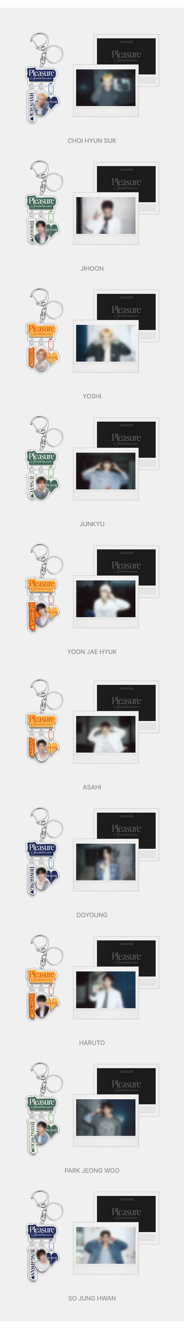 [PLEASURE] TREASURE PHOTO KEYCHAIN HOLDER SET 1 detail