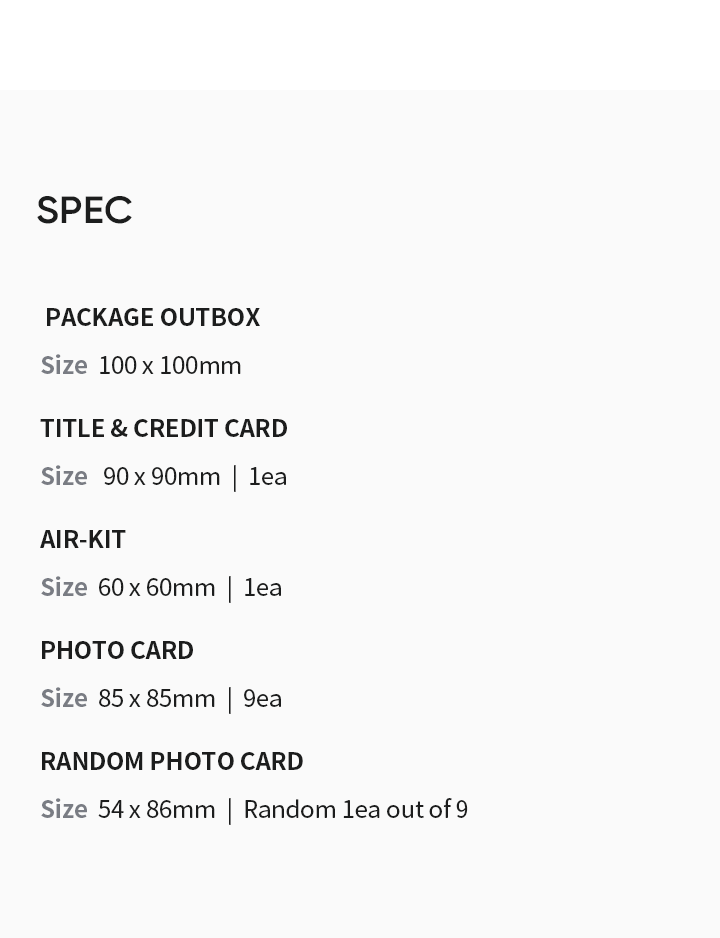 5th Mini Album 'from our Memento Box' KiT Dream ver. 2 detail