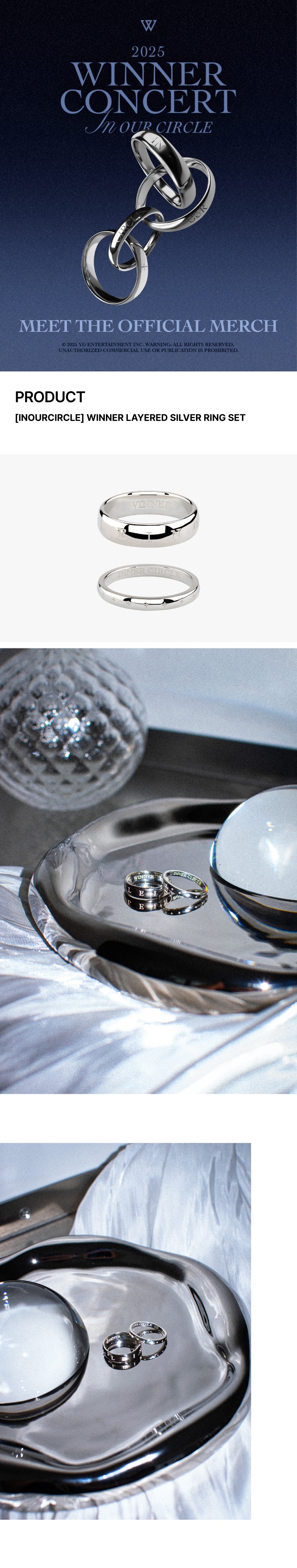 [INOURCIRCLE] WINNER LAYERED SILVER RING SET 0 detail