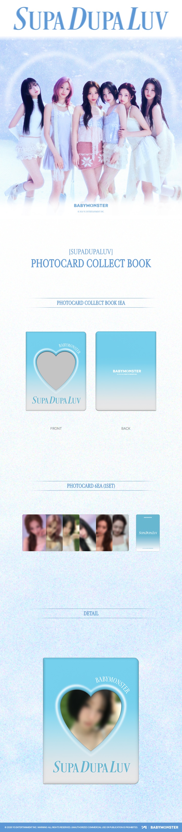[SUPADUPALUV] BABYMONSTER PHOTOCARD COLLECT BOOK 1 detail