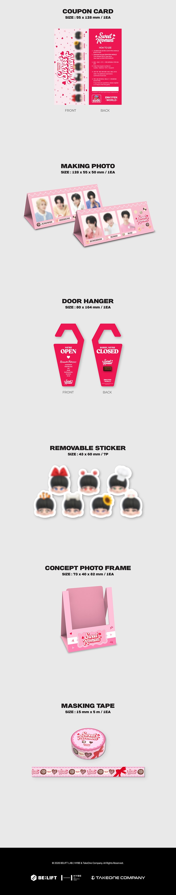 [ENHYPEN WORLD COUPON CARD COLLECTION] SWEET MOMENT SPECIAL ver 2 detail