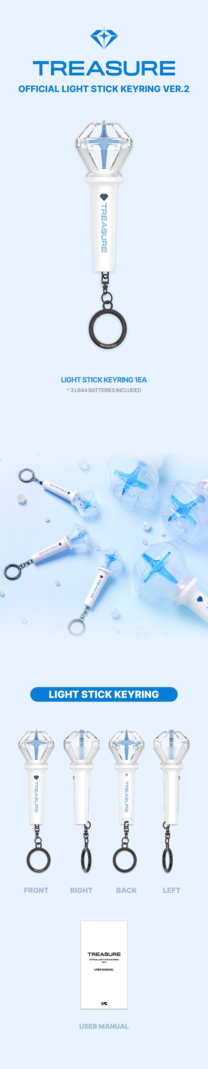TREASURE OFFICIAL LIGHT STICK KEYRING Ver.2 0 detail