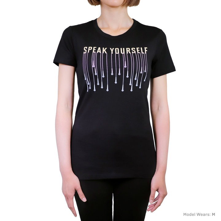 WOMEN'S T-SHIRT [MIC DROP : BLACK] 3 detail