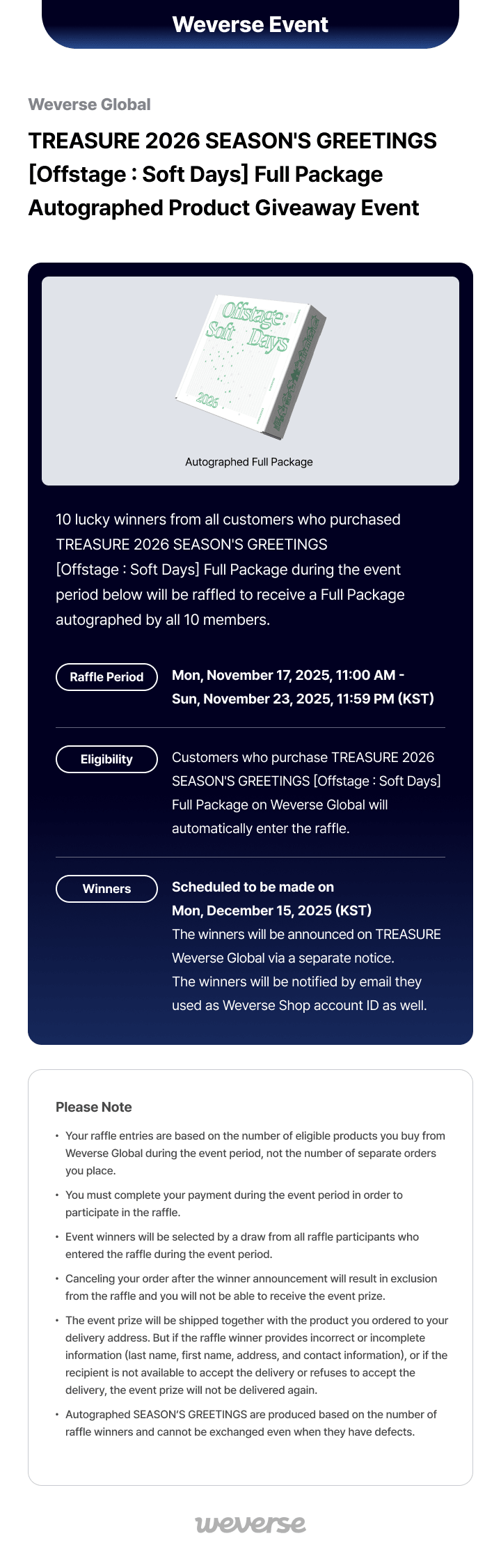 TREASURE 2026 SEASON'S GREETINGS [Offstage : Soft Days] Full Package  4 detail