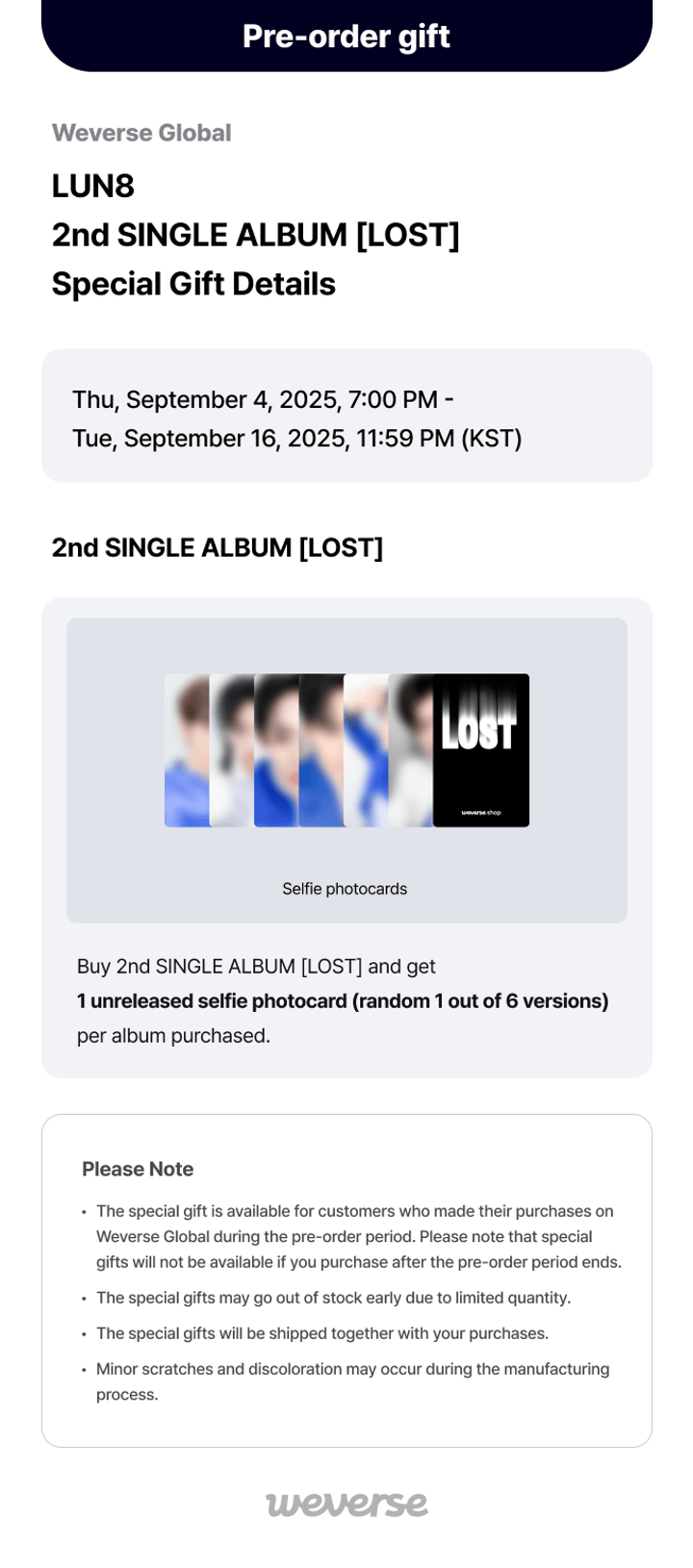 2nd SINGLE ALBUM [LOST] (META) Random 0 detail