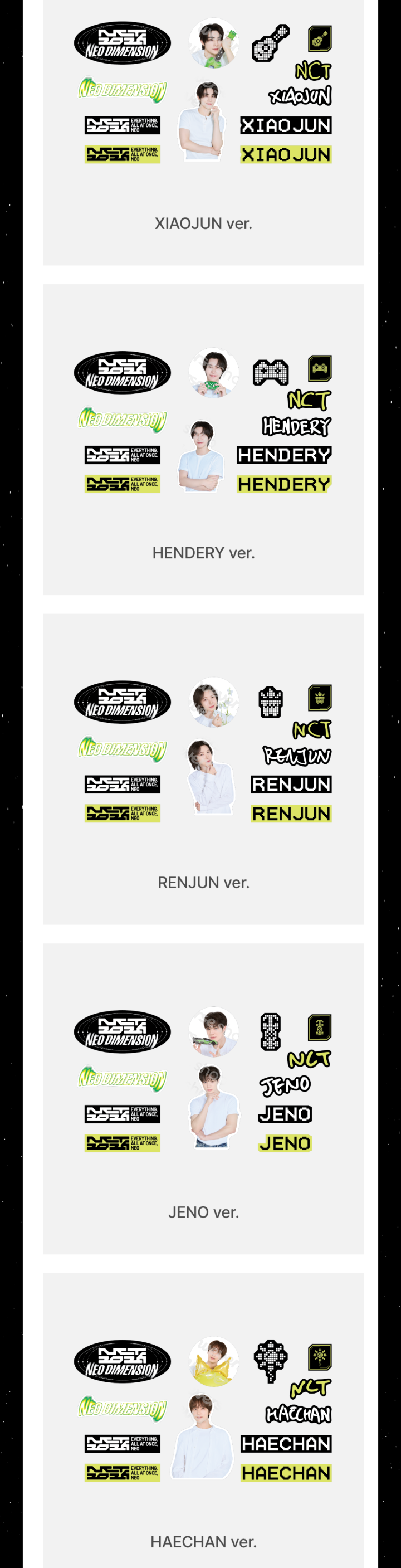 NCT 127 NEO DIMENSION Big Removable Sticker Set
