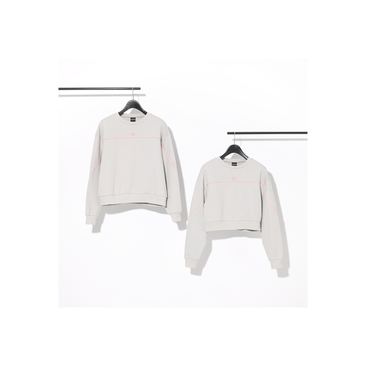 [DEADLINE IN JAPAN POP-UP]クルーネックスウェット -PIPING-（LIGHT GRAY）