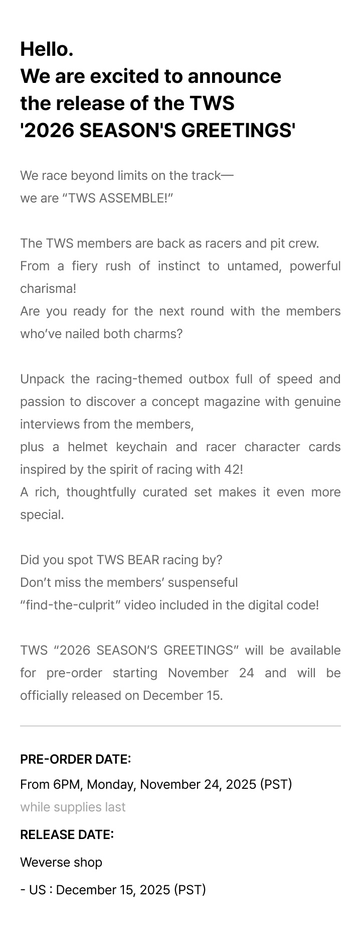 TWS 2026 SEASON'S GREETINGS 3 detail