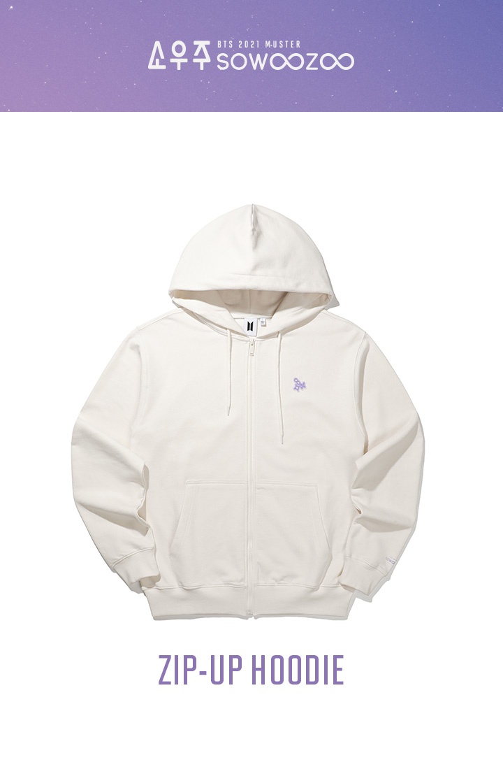 [SOWOOZOO] ZIP-UP HOODIE (ivory) 0 detail