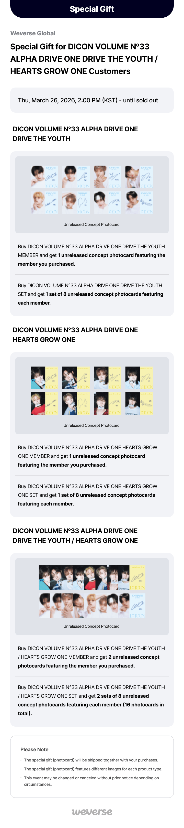 DICON VOLUME N°33 ALPHA DRIVE ONE DRIVE THE YOUTH (SET) 0 detail