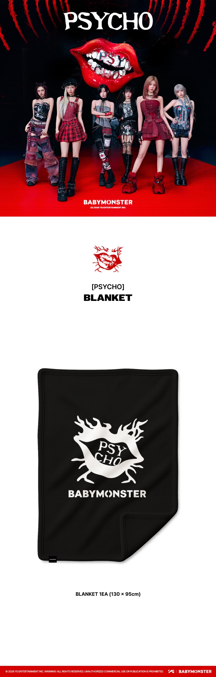 [PSYCHO] BABYMONSTER BLANKET 1 detail