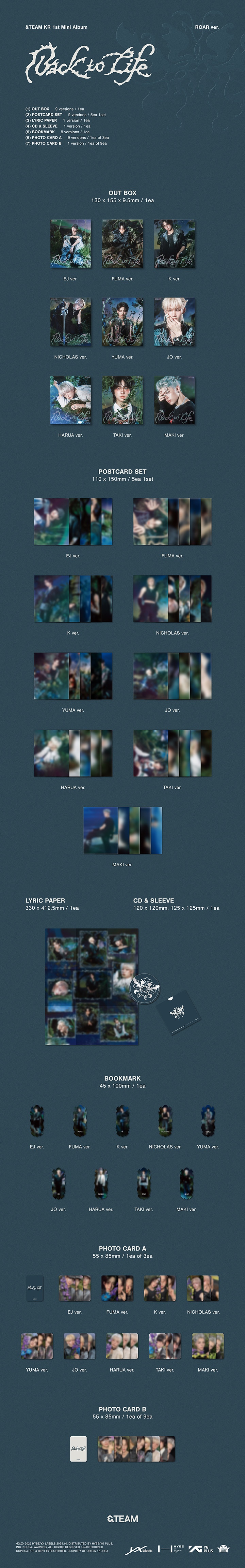 [LUCKY DRAW] KR 1st Mini Album 'Back to Life' - ROAR ver. (Random) 1 detail