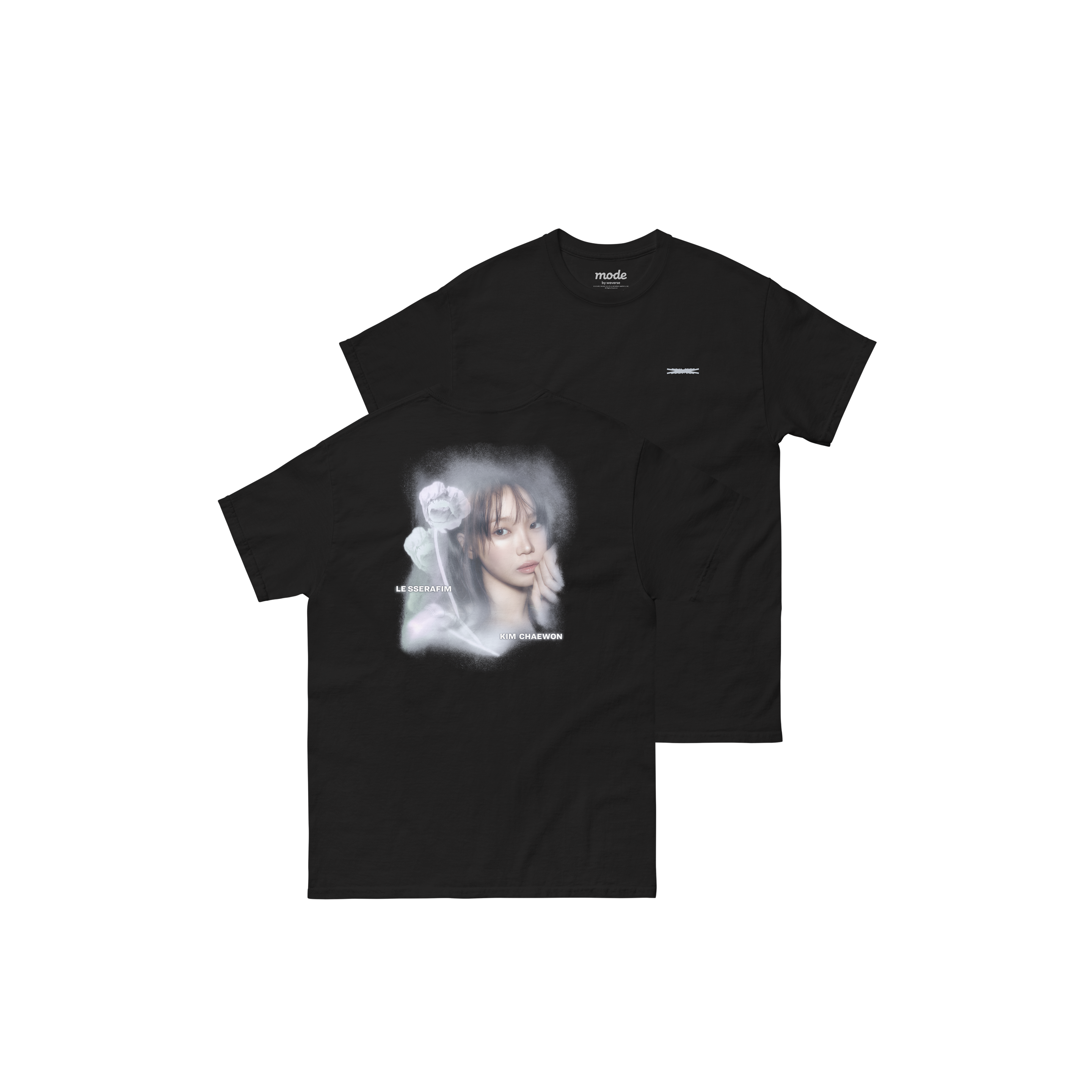 LE SSERAFIM | [KIM CHAEWON] Flower Portrait S/S Tee (Black)
