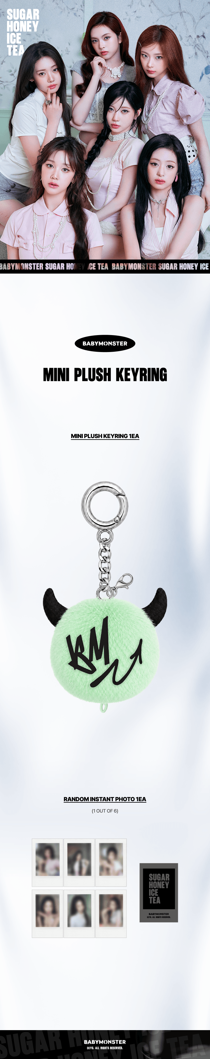 [SUGARHONEY] BABYMONSTER MINI PLUSH KEYRING 1 detail