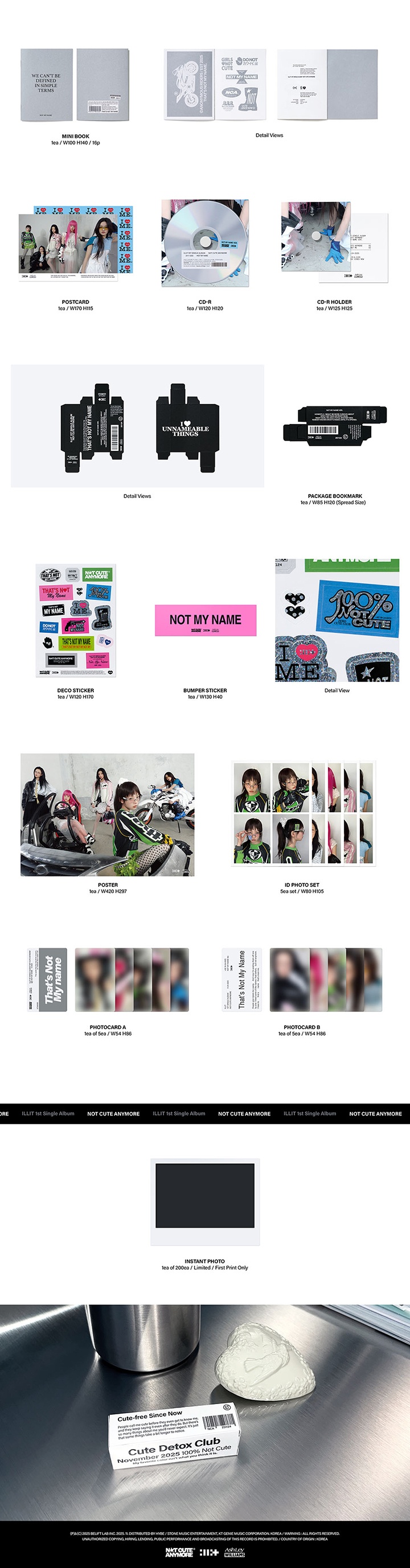 1st Single Album 'NOT CUTE ANYMORE' (Random) 2 detail
